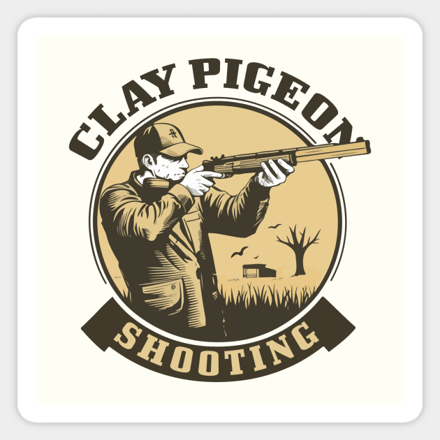 Clay Pigeon Trap Shooting Gifts Sticker by GrafiqueDynasty